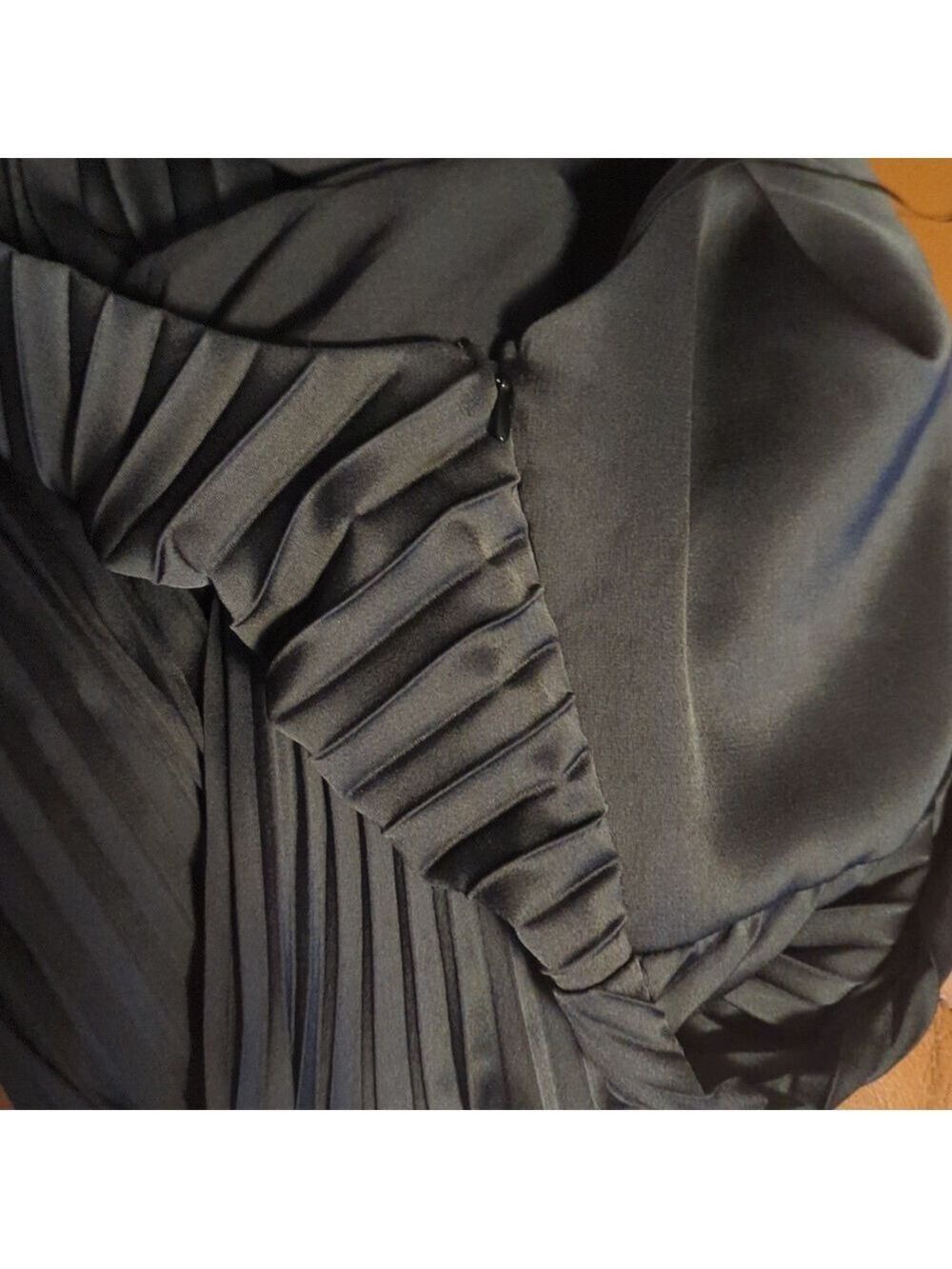 Sam Edelman Pleated Asymmetric Hem Satin Dress - Picture 11 of 12